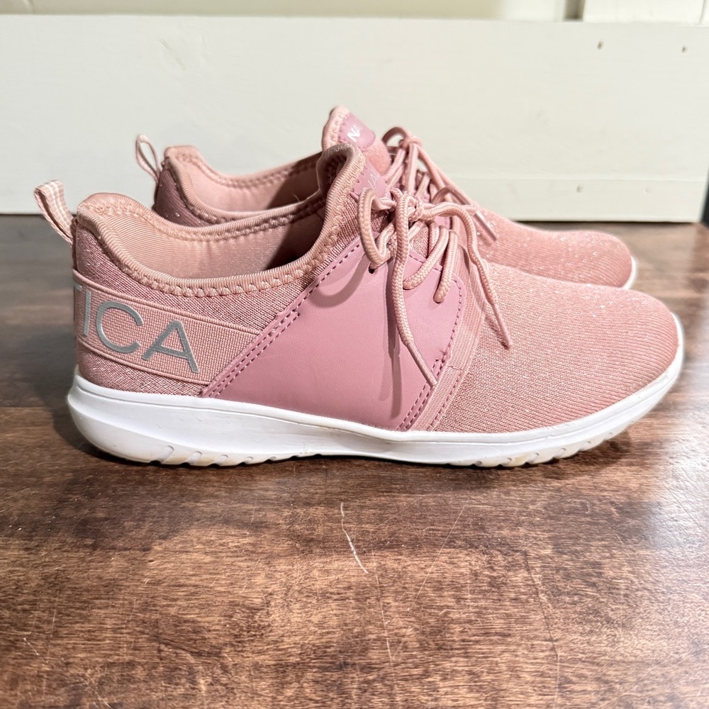 Nautica Pink Lace Up Sneakers Kids Size 5